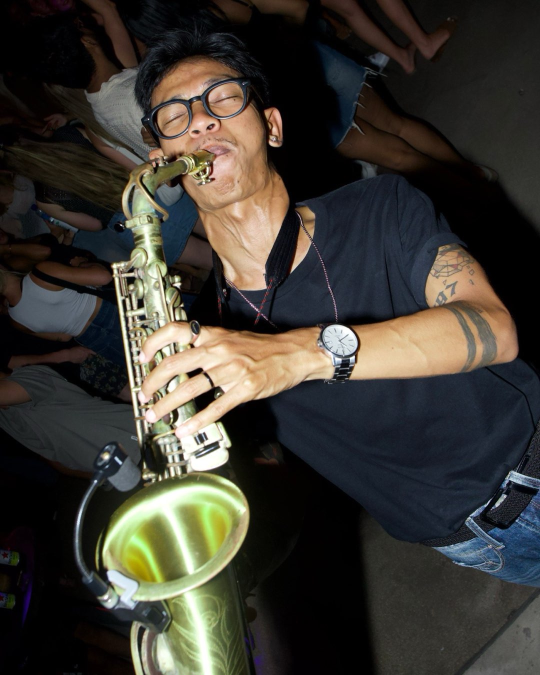 Live sax on the Tequila Sunrise dance floor
