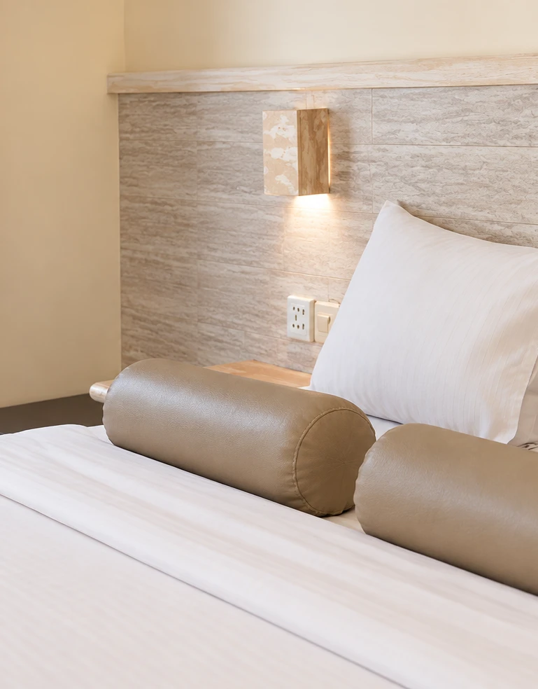 Private room double bed with reading light